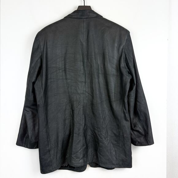 Napoleon Soft Leather Sportcoat Blazer Black Jacket - 42 - Picture 7 of 11